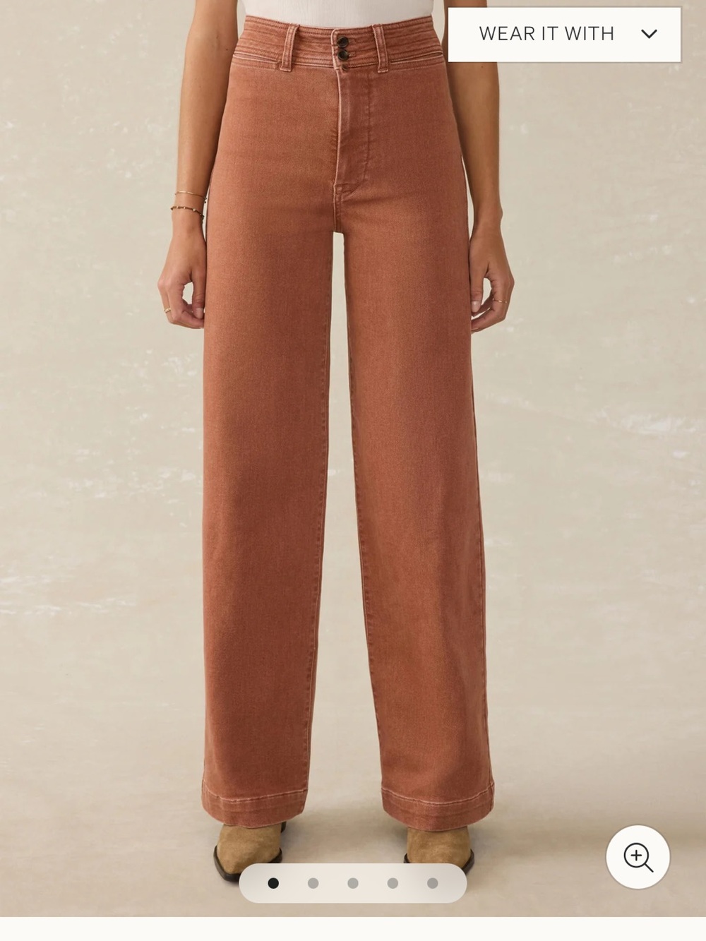 Faherty Stretch Terry Harbor Wide-Leg in russet